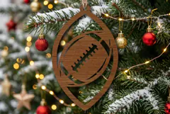 Christmas Football Sport SVG, Holiday Laser Cut Design File Product Image 2