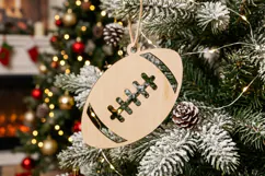 Christmas Football Sport SVG, Holiday Laser Cut Design File Product Image 1