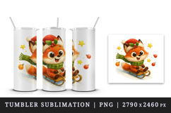 Christmas fox tumbler, mug wrap, clipart sublimation png Product Image 4