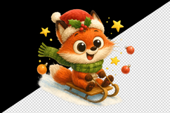 Christmas fox tumbler, mug wrap, clipart sublimation png Product Image 2