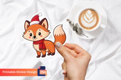 Christmas Baby Fox Sticker, Adorable Animal Sticker Product Image 1