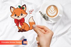 Christmas Baby Fox Sticker, Adorable Animal Sticker Product Image 1