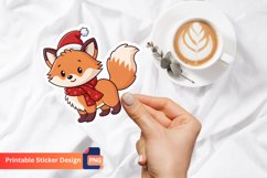 Christmas Baby Fox Sticker, Adorable Animal Sticker Product Image 1