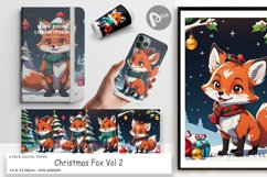 Digital Paper Cartoon Christmas Fox Product Image 1