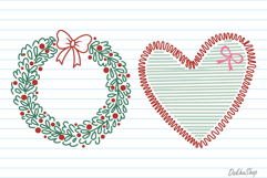 Christmas Frame SVG, Hand Drawn Coquette Christmas Frame SVG Product Image 5