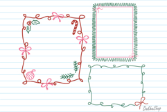 Christmas Frame SVG, Hand Drawn Coquette Christmas Frame SVG Product Image 4