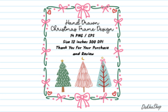 Christmas Frame SVG, Hand Drawn Coquette Christmas Frame SVG Product Image 9