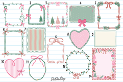 Christmas Frame SVG, Hand Drawn Coquette Christmas Frame SVG Product Image 2