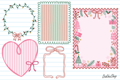 Christmas Frame SVG, Hand Drawn Coquette Christmas Frame SVG Product Image 5