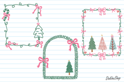 Christmas Frame SVG, Hand Drawn Coquette Christmas Frame SVG Product Image 3
