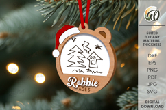 Christmas Frame Ornament Laser Cut. Christmas Tree Decor SVG Product Image 1