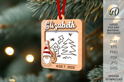 Christmas Frame Ornament Laser Cut. Christmas Tree Decor SVG Product Image 1