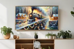 Christmas Train TV Art, Christmas Frame TV art, vintage Product Image 3