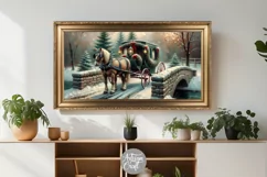 Christmas Frame TV art horse carriage, Painting for TV Product Image 2