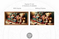 Christmas Frame TV art, Christmas toy, toy train, teddy bear Product Image 3