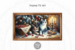 Christmas Cat Frame Tv Art