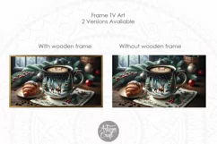 Christmas Frame TV art, reindeer mug, chocolate croissant Product Image 3