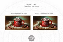 Christmas frame tv art, hot cocoa, Merry Christmas, red mug Product Image 2