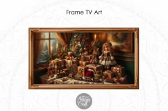 the painting shows beautifully wrapped presents under decorated Christmas tree. Frame TV art as digital download 