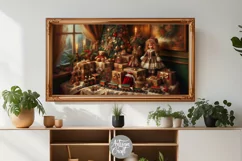 Christmas Frame TV art, Christmas gifts, vintage doll, toys Product Image 3
