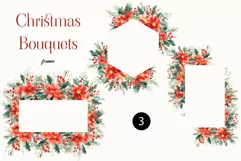 Watercolor Christmas Clipart - Christmas Botanical Frames Product Image 2