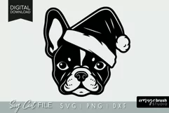 Christmas French Bulldog in Santa Hat SVG File For Cricut