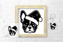 Christmas French Bulldog in Santa Hat SVG File For Cricut