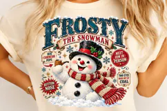 Vintage Christmas Snowman PNG, Festive Winter Shirt PNG Product Image 4