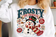Vintage Christmas Snowman PNG, Festive Winter Shirt PNG Product Image 5