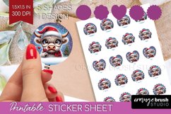 Christmas Animals Round Sticker - Funny Wine Printable Sheet Product Image 1