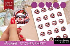 Christmas Animals Round Sticker - Funny Wine Printable Sheet Product Image 1
