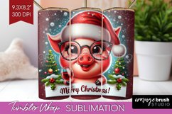 Christmas Animals Tumbler Wrap - Funny Wine Tumbler PNG Product Image 1