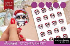 Christmas Animals Round Sticker - Funny Wine Printable Sheet Product Image 1