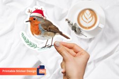 Christmas Funny Bird Sticker, Winter Bird Illustration Product Image 1