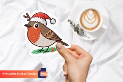Christmas Funny Bird Sticker, Winter Bird Illustration Product Image 1