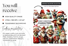 Christmas Funny Santa Characters PNG Clipart for sublimation Product Image 2