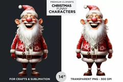 Christmas Funny Santa Characters PNG Clipart for sublimation Product Image 1
