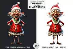 Christmas Funny Santa Characters PNG Clipart for sublimation Product Image 1