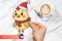 Christmas Funny Chicken Sticker, Christmas Chicken Art Product Image 1