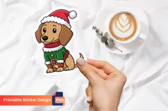 Christmas Funny Dog Sticker, Dog Decals, Festive Dog Sticker Product Image 1