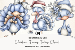 Christmas Funny Turkey Clipart Product Image 1