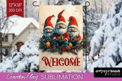 Christmas Garden Flag Sublimation - Winter Welcome Sign PNG Product Image 1
