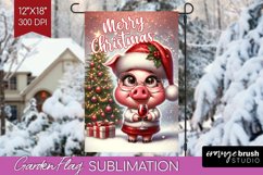 Christmas Garden Flag Sublimation - Winter Welcome Sign PNG Product Image 1