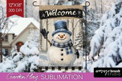 Christmas Garden Flag Sublimation - Winter Welcome Sign PNG Product Image 1