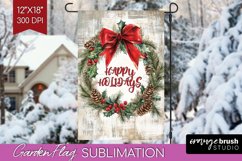 Christmas Garden Flag Sublimation - Winter Welcome Sign PNG Product Image 1