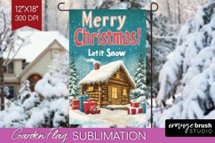 Christmas Garden Flag Sublimation - Winter Welcome Sign PNG Product Image 1