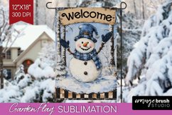 Christmas Garden Flag Sublimation - Winter Welcome Sign PNG Product Image 1