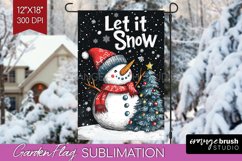 Christmas Garden Flag Sublimation - Winter Welcome Sign PNG Product Image 1
