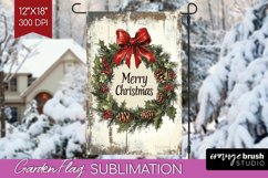 Christmas Garden Flag Sublimation - Winter Welcome Sign PNG Product Image 1