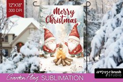 Christmas Garden Flag Sublimation - Winter Welcome Sign PNG Product Image 1